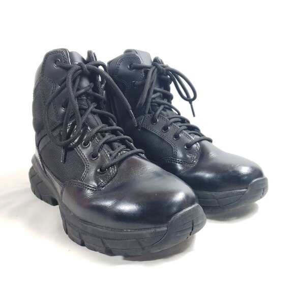 Interceptor Mens Size 7.5 Tactical Boots Black Leather - Picture 1 of 9